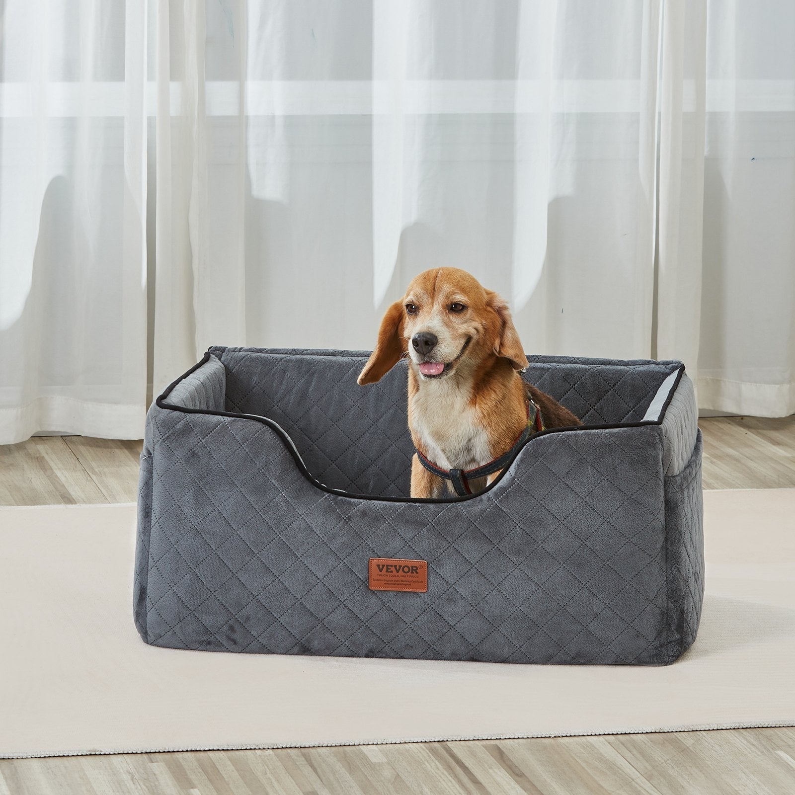 Dog Booster Car Seat for Medium & Large Dogs up to 55 lbs – Pet Travel Safety Seat, Gray | Pawrent’s Choice