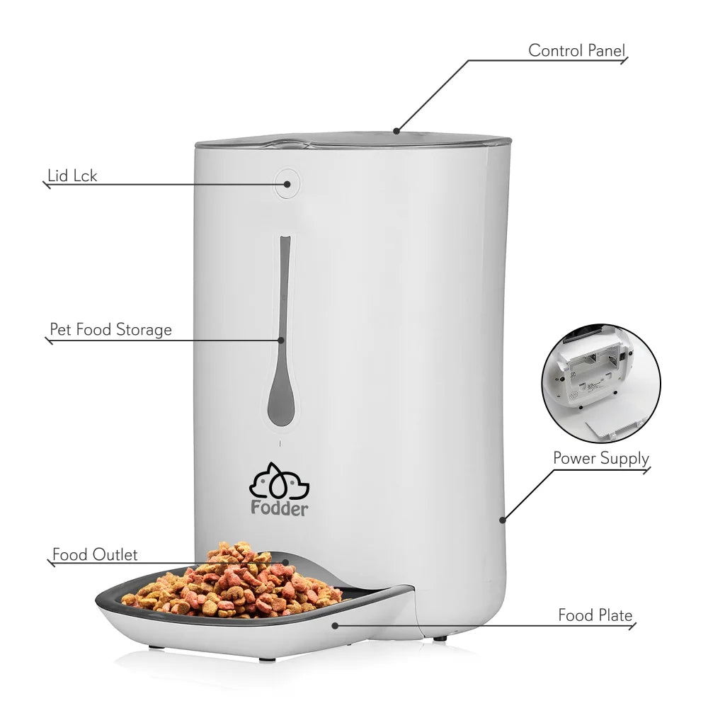 Smart Automatic Pet Feeder for Cats & Dogs – Digital Food Dispenser with Voice Recording & Programmable LCD Control | Pawrent’s Choice