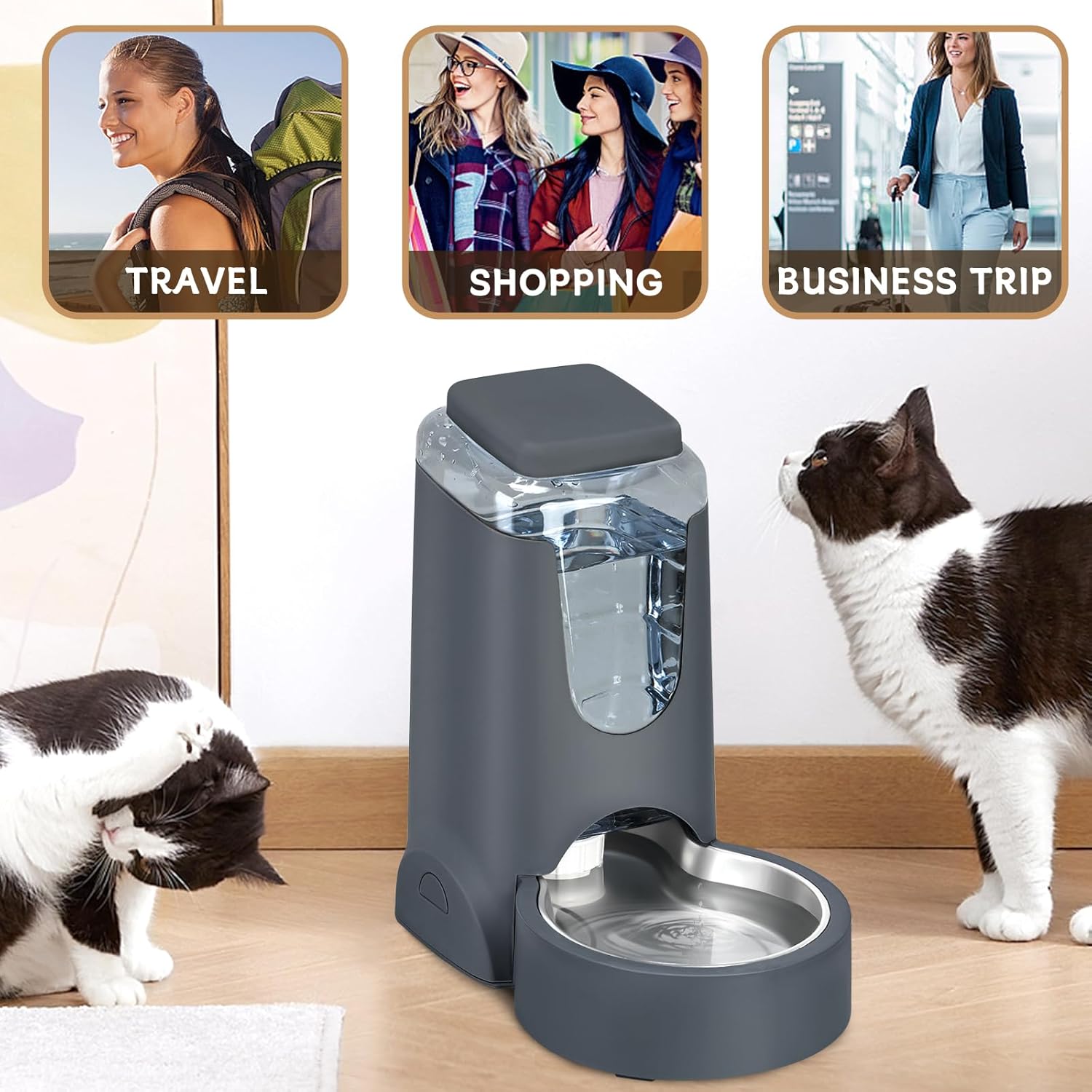 Automatic Pet Feeder & Water Dispenser Set – Gravity Food Feeder and 1 Gallon Waterer for Cats & Dogs | Pawrent’s Choice