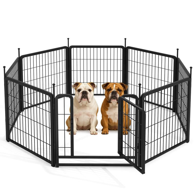Dog Playpen Outdoor 8-Panel Fence – 31" Portable Pet Exercise Pen for Small Dogs, Puppies, Rabbits & Small Animals, Black