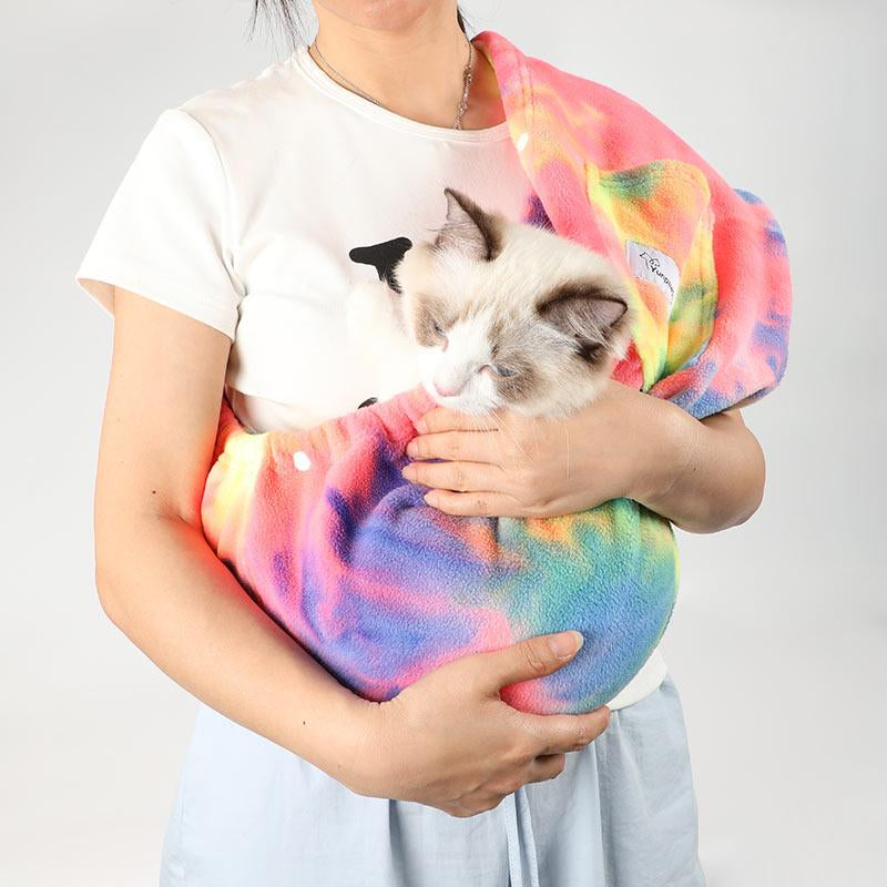 L Pet Sling, Pet Carrier, Handsfree up to 15Lbs, Dog & Cat Sling Soft Touch for Chinchillas, Hedgehogs, Puppies, Sugar Gliders, Guinea Pigs, Rabbits, Kittens Etc Bag Hands Free Cozy & Secure