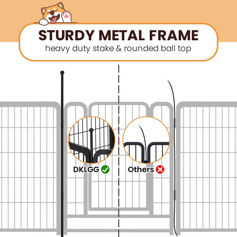 Dog Playpen Outdoor 8-Panel Fence – 31" Portable Pet Exercise Pen for Small Dogs, Puppies, Rabbits & Small Animals, Black