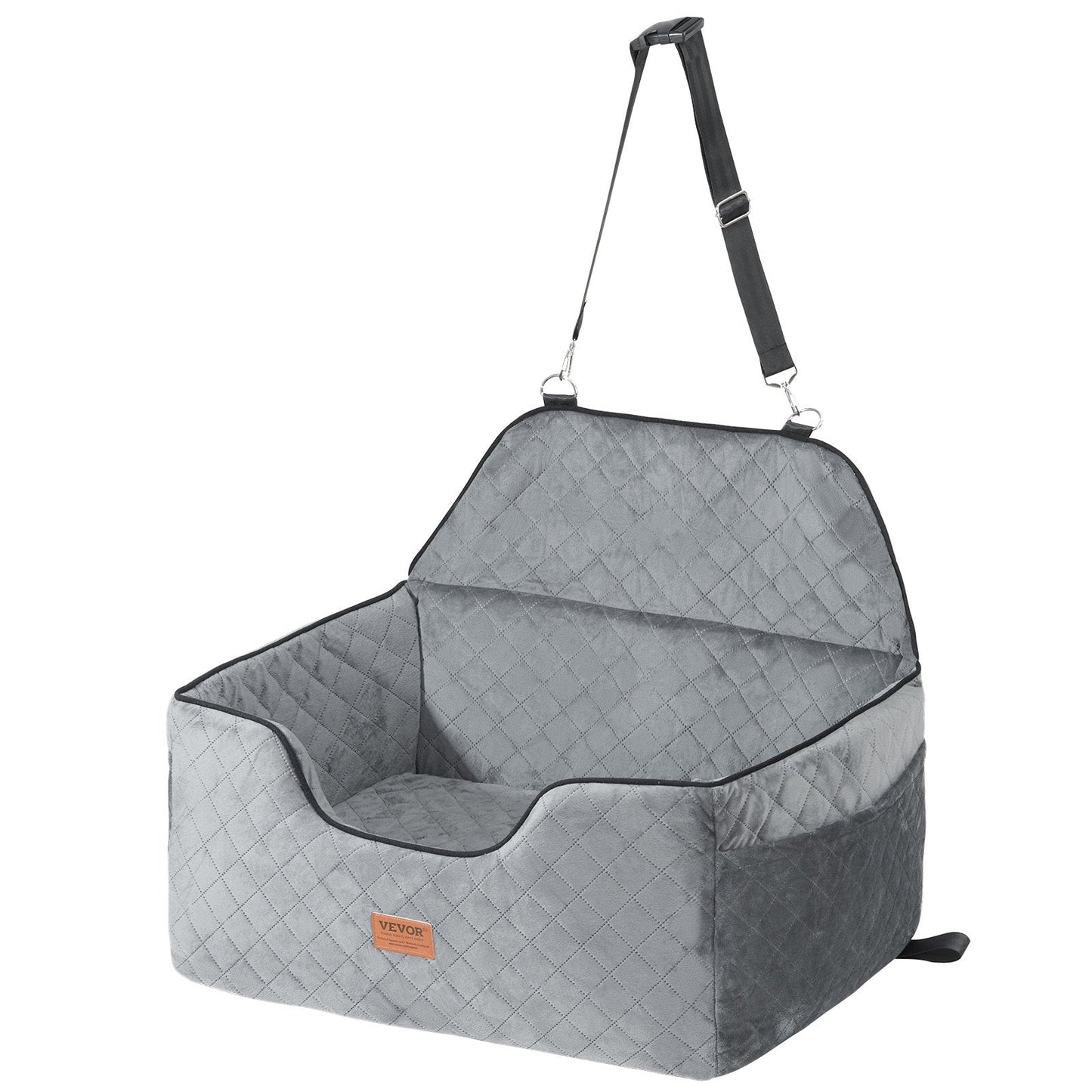 Dog Booster Car Seat for Medium & Large Dogs up to 55 lbs – Pet Travel Safety Seat, Gray | Pawrent’s Choice