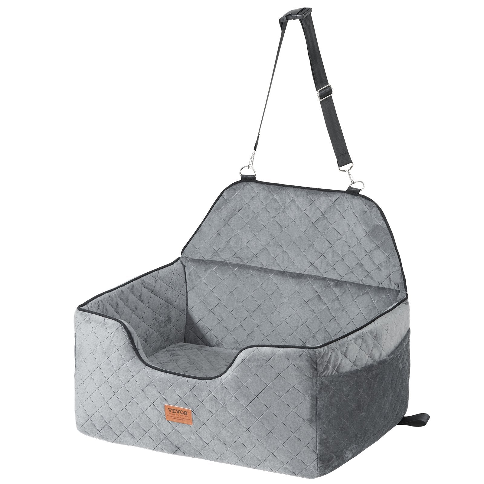 Dog Booster Car Seat for Medium & Large Dogs up to 55 lbs – Pet Travel Safety Seat, Gray | Pawrent’s Choice